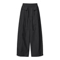 thumbnail image 7 of ZHYou No Boundarie Womens Baggy Pants Casual Stretch Waist Drawstring Quick Dry Wide Leg Lounge Trousers,Dark Gray,Size M, 7 of 7