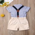 thumbnail image 4 of Baby Boy Gentleman Suit Formal Romper Suspender Shorts Clothes, 4 of 5