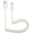 thumbnail image 2 of White Coiled Micro USB Cable Compatible With Samsung Galaxy S6 Edge+ Edge, Active, S5 Active, On5 NotePRO 12.2 Note 5 4 3, Mega 2 Kids Tab 3 7.0, J7 V (2017), Sky Pro, Perx, (2018) Refine N1R, 2 of 2