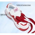 thumbnail image 5 of LUCKY STEP Stylish Thick Soled Sneakers Multi Colored Shoelaces Casual Shoes,White&Red,Womens, 5 of 10