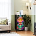 thumbnail image 2 of Flamingo Dresser for Bedroom with 4 Storage Drawers Tropical Palm Floral Botanical Modern Pink Pink Heart Shaped Dressers Chest of Drawers Steel Framed Fabric Closet Organizers for Entryway, 2 of 7