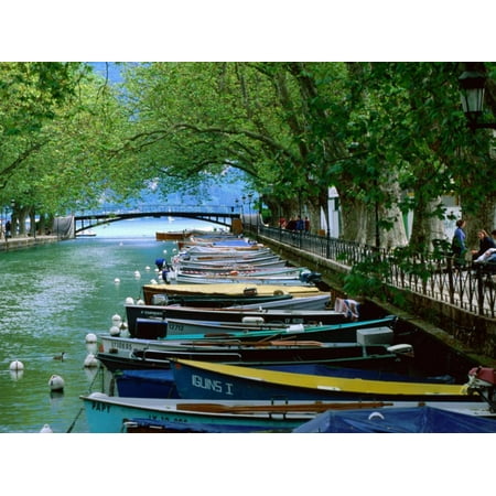 Boats on Canal du Vasse, Annecy, Rhone-Alpes, France Print Wall Art By John Elk