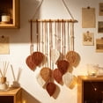 thumbnail image 6 of Hand Woven Cotton Rope Leaf Macrame Wall Hanging, Wall Hanging Boho Woven Tapestry, Bohemian Leaf Modern Chic Wall Art for Living Room, Bedroom, Apartment(A), 6 of 7