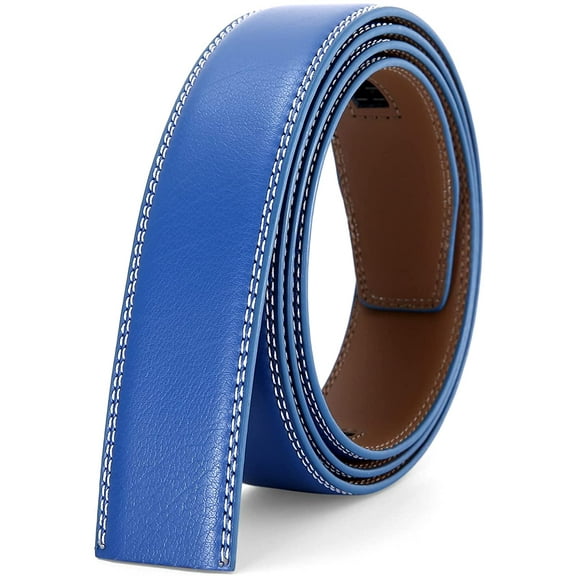 Nelbons Men's Leather Ratchet Belt Strap Only 35mm 1 3/8,Leather Belt without Buckle,replacement belt