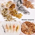 thumbnail image 2 of dianhelloya 1 Box Nail Art Sequins Decoration Golden/Silver Color Irregular Tin Foil Flake DIY Manicure UV Gel Polish 3D Glitter Nail Decoration Accessories for Salon & Home Nail Art A, 2 of 8