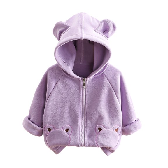 Winter Coats For Infant Baby Fleece Jacket Baby Girl Hoodie With Bear Ear Infant Zip Up Hoodie Girl Newborn Boy Clothes 6-12 Months