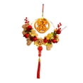 thumbnail image 4 of Corona de Año Nuevo, corona floral artificial, puerta principal, corona festiva del Año de la Serpiente estilo B, 4 of 9
