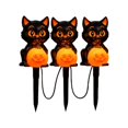 thumbnail image 2 of Solar Powered Halloween Cat Holding Pumpkin Garden Stake Light, LED Outdoor Cat Statue Lamp, Weather Resistant Decor for Yard, Pathway, Patio & Fall Halloween Display (Black - 3 Pcs), 2 of 4