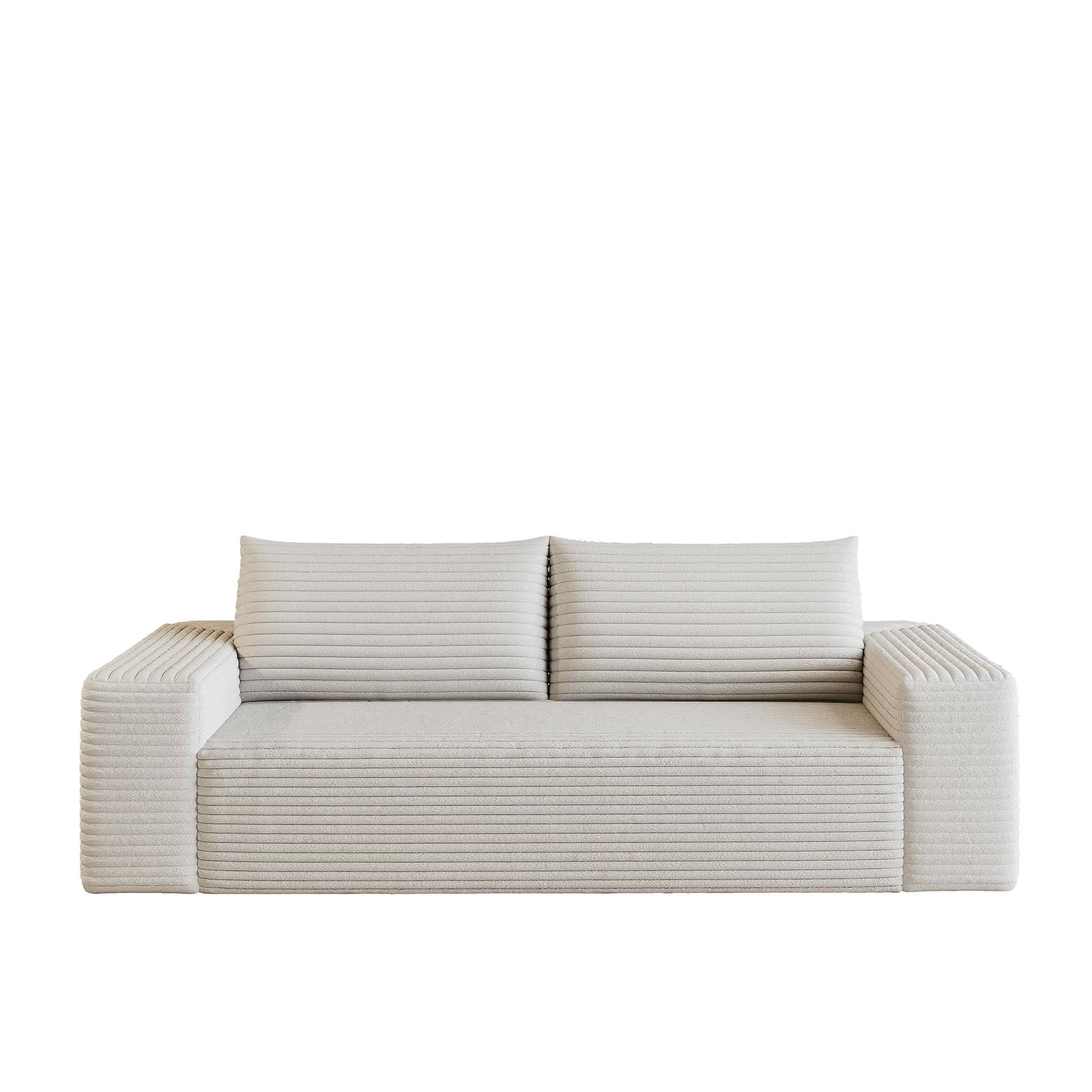 MAYEERTY 71 Inch 3‑Seater Corduroy Sofa, Deep‑Seat Comfy Couch, No Assembly Required for Living Room Bedroom Conference Room