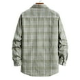 thumbnail image 3 of VBTAPA Men's Plaid Shirt Jacket Long Sleeve Shacket Cardigan Tops Loose Casual Button Down Shirts Lightweight Gingham Shirt with Chest Pocket Green M, 3 of 4