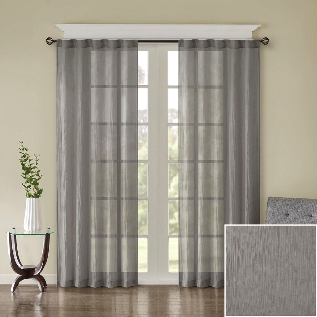 Solid Crushed Curtain Panel Pair (2 Pcs Window Panels)