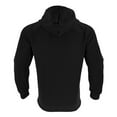 thumbnail image 4 of Men's Casual Jacquard Plaid Hooded Sweatshirt, Lightweight Pullover Shirt with Large Front Pockets, Long Sleeve Fall Spring Basic Layering Piece,Black,L, 4 of 6