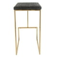 thumbnail image 4 of Modern Bar Stools - Leather Quilted Upholstery, Gold Metal Frame - Kitchen Island Seating, 4 of 5
