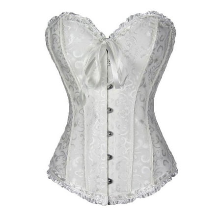 

Gupgi Women Lace Corsets Brocade Waist Brocade Overbust Lingerie Bustier