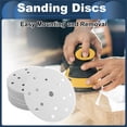 thumbnail image 2 of Discos de lija Unique Bargains, 5.91" 15 agujeros 180 grano papel de lija redondo para reparación automotriz con gancho y bucle de óxido de aluminio blanco, 50 piezas, 2 of 7