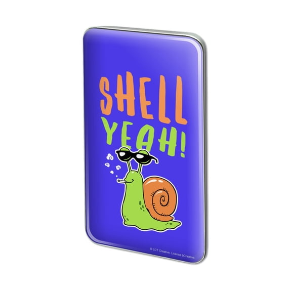 Shell Yeah Hell Yes Snail Funny Humor Metal Rectangle Lapel Hat Pin Tie Tack Pinback