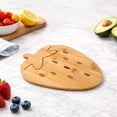 thumbnail image 4 of Cook with Color 9.5" x 12" Wood Cutting Board, Decorative Fruit Shaped Serving and Slicing Board, Strawberry, 4 of 5