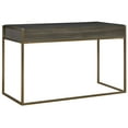 thumbnail image 5 of Uttermost Taja Modern Wood and Stainless Steel Writing Desk in Brass/Woodtone, 5 of 7
