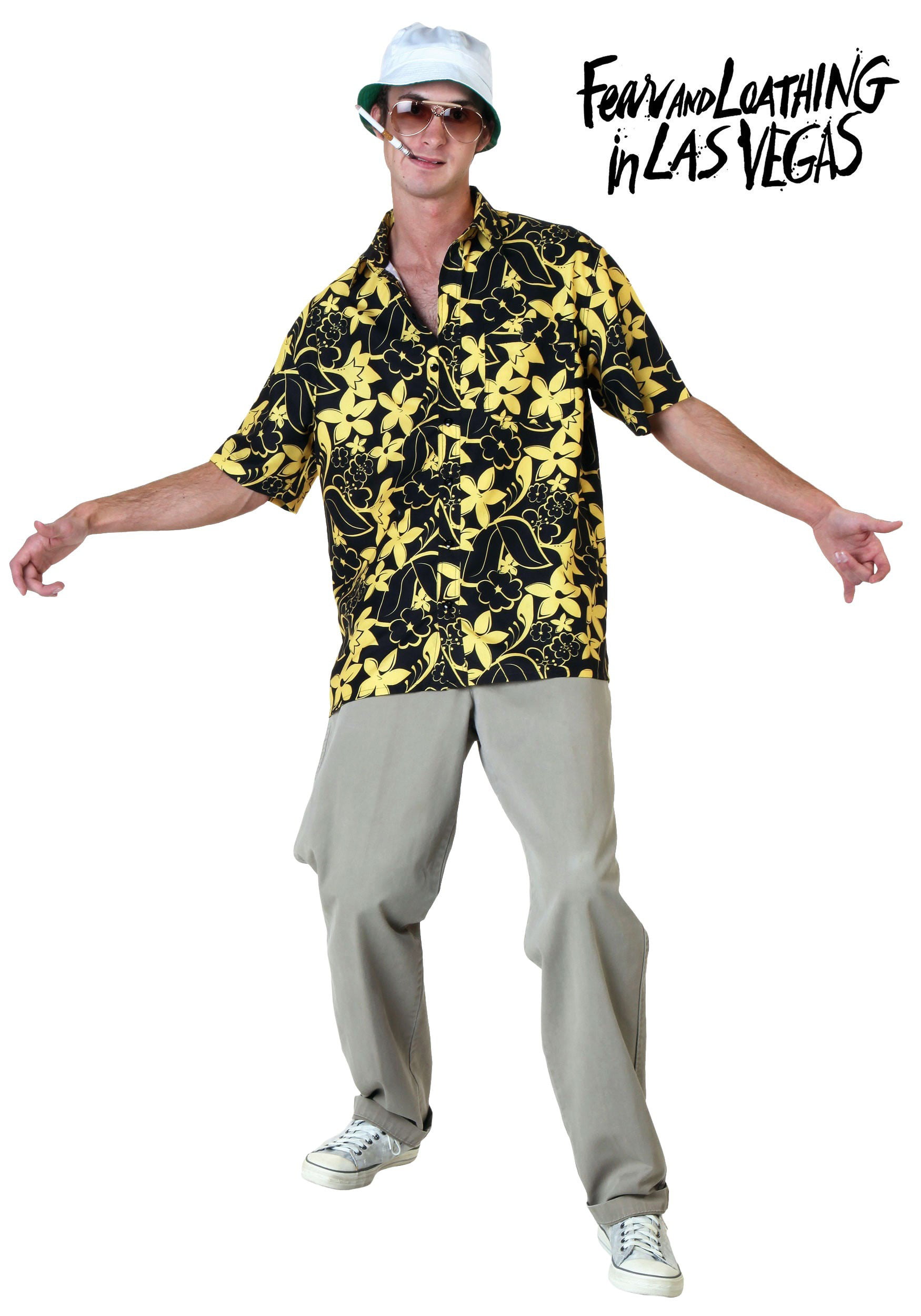 Fear and Loathing in Las Vegas Raoul Duke Flower T-Shirt Cosplay Costume Men Top