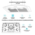 thumbnail image 2 of FLINE | Combo parrilla de gas y campana extractora 76 cm | Pared Botones | gris |LU5BE76, 2 of 5
