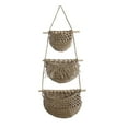 thumbnail image 2 of Hanging Fruit Baskets Macrame Hanging Basket Bohemian Decor Indoor Plant Holder Storage Basket for Organizing Potato Kitchen Taupe, 2 of 8