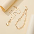 thumbnail image 3 of Joywa Collier à Double Couche en Forme de Cœur, Plaqué en Alliage Durable, Collier Multicouche 1 pack, 3 of 8