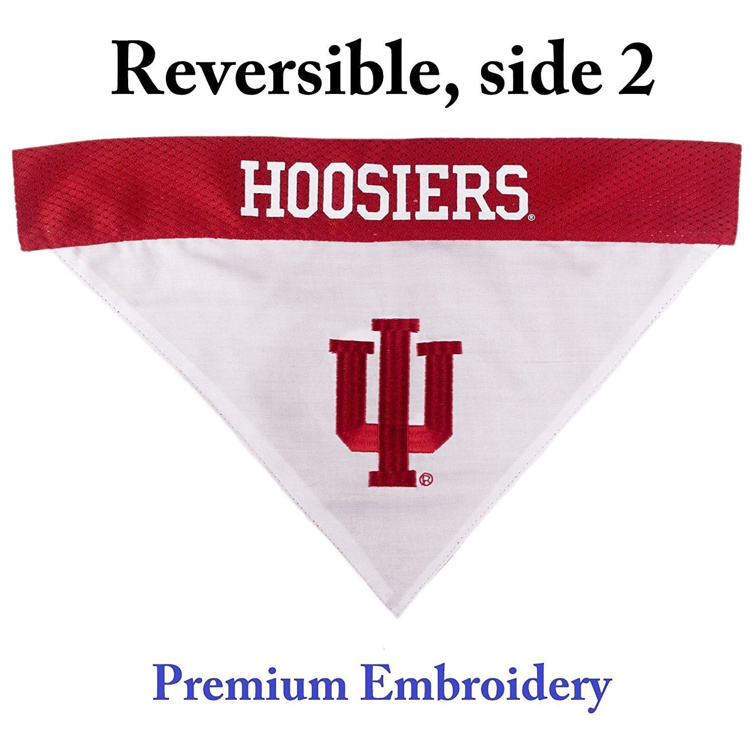 Pets First Collegiate Indiana Hoosiers Reversible Bandana - Home & Away Mesh & Premium Embroidery for DOGS & CATS