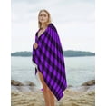 thumbnail image 2 of Black Purple Plaid Beach Towels Oversized Super Absorbent, Farmhouse Simple Buffalo Checked Lightweight Bath Towel Quick Dry Sets For Bathroom/Pool/Rv Camping/Beach Play/Gym Room/Picnic 23"x47", 2 of 8