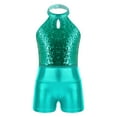 thumbnail image 3 of YONGHS Gymnastics Leotards for Girls Activewear Dance Ballet Biketards with Shorts Tumbling Unitards Lake Green 14, 3 of 7