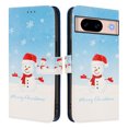 thumbnail image 6 of Phone Case for Google Pixel 8a, Luxury Christmas Pattern Card Slots Cash Pocket Magnetic Clasp Full Body Protection Shockproof Kickstand Wallet Flip Case with Wrist Strap, B, 6 of 6