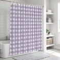 thumbnail image 6 of Purple Buffalo Plaid Bathroom Shower Curtains with 12 Hooks Waterproof Shower Curtain for Stalls and Bathtubs Farmhouse Checked Vintage Geometric Art Decorative Bathroom Curtain 48x72 Inches, 6 of 9