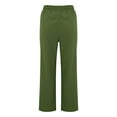 thumbnail image 6 of Solid Straight Linen Pants Waist and Long Women Casual Elastic Drawstring Cotton Pants, 6 of 6