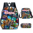thumbnail image 1 of Conjunto de tres piezas alrededor de ROBLOX para estudiantes de escuela primaria y secundaria, mochila escolar, bolsa de mensajero, bolsa de lápices, mochila para niños, 1 of 4