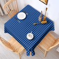 thumbnail image 2 of Blue Black Geometric Pattern Square Tablecloth,Waterproof Square Table Cover,Wipeable Spillproof Washable Table Cover for Home Kitchen Party Decor 52"x52"(132x132cm), 2 of 6