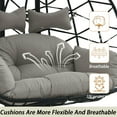 thumbnail image 4 of FKSLIFE Outdoor Indoor Double Hanging Egg Chair Swing With Stand Canopy Cushion for Patio Garden Bedroom Living Room Max 680lbs, 4 of 8