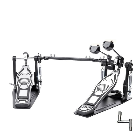 Vaisoeny Double Bass Drum Pedal, Double Chain Double Bass Pedal, Double Kick Pedal for Bass Drum，Drum Set Kit and Electronic Drums (V-JKC10)