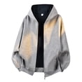 thumbnail image 2 of Stamzod Zip Up Hoodie Men Fall Winter Long Sleeve Drawstring Hooded Jackets Casual Cotton Oversized Hoodies with Pockets, 2 of 8