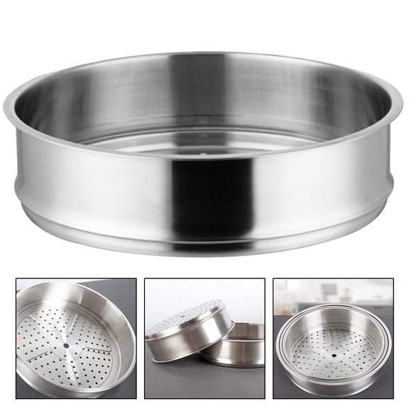 FENGGUIQU Small Stainless Steel Steamer Basket with Round Holes, Kitchen Steaming Rack, , 1 Piece