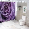 thumbnail image 7 of JEUXUS Bathroom Shower Curtain Set with Hooks Purple Rose Decor Romantic Flower Pictures White, 7 of 7