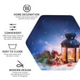 thumbnail image 4 of Balery 6 Pcs Lantern On Snow With Christmasleather Coasters Set, Drink Table Cup Coasters For Living Room Kitchen Coffee Decor, 4 of 9