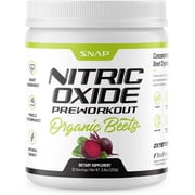 Snap Supplements Nitric Oxide Pre-Workout Beet Root Powder, Cardio Health Supplement, 30 Servings