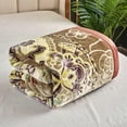 thumbnail image 6 of NC Fleece Bed Blanket King Brown Floral,2 Ply Thick Warm Plush Blanket,83" x 93",6lb, 6 of 6