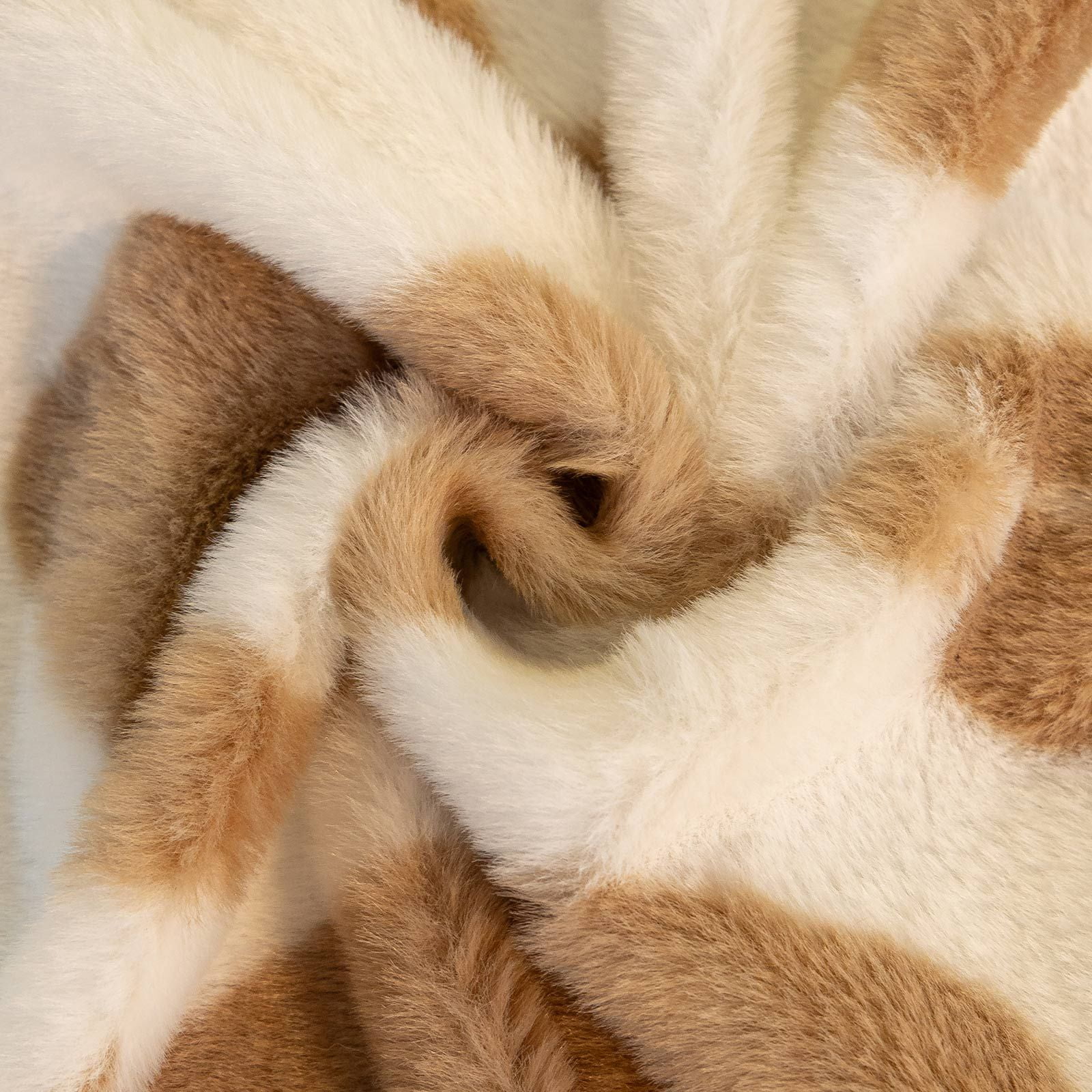 West Ivory 4-Seater Ultra-Thick Winter Soft Plush Couch Cover – Washable Furniture Protector for Dogs, Pets, Anti-Slip, Anti-Dust Sofa Cushion Cover, Khaki and White, 133.86 x 66.93 Inches