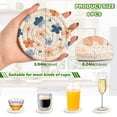 thumbnail image 3 of Orange Blue Flowers Dots Drinking Coasters Cup Mat with Holder for Kitchen Cafe Bar 6 Packs, 3 of 7