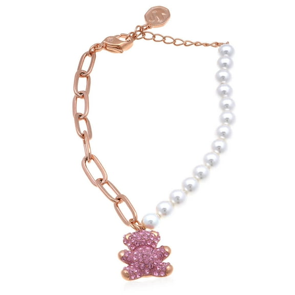 Swarovski Teddy Bear Motif Rose Gold-Tone Bracelet