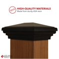 thumbnail image 2 of 4X6 Black Pyramid Post Cap Fits Wood Post Measuring (3.5"" X 5.5"") Up To (3.75X5.75"") Black New England Pyramid Style Square Top For Outdoor Fences Mailboxes & Decks By Atlanta Post Caps., 2 of 4