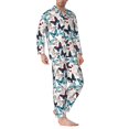 thumbnail image 2 of Disketp Butterfly for Pajamas Set Long Sleeve Sleepwear Mens Button Down Nightwear Pj Sets-X-Large, 2 of 7