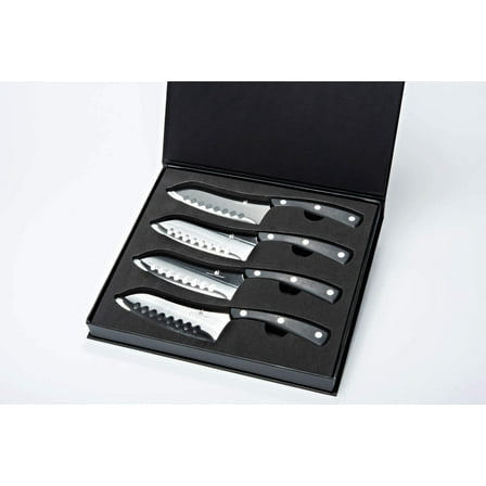 David Burke 4-Piece Japanese Santoku Steak Knife Set with Chef DB Storage Box