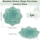 thumbnail image 2 of Bandeja de cerámica para anillos con diseño de mandala verde y flor de loto, 2 of 9