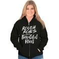 thumbnail image 4 of Rough Roads Beautiful Places Inspired Womens Plus Size Graphic Zipper Hoodie Brisco Brands 2X, 4 of 5